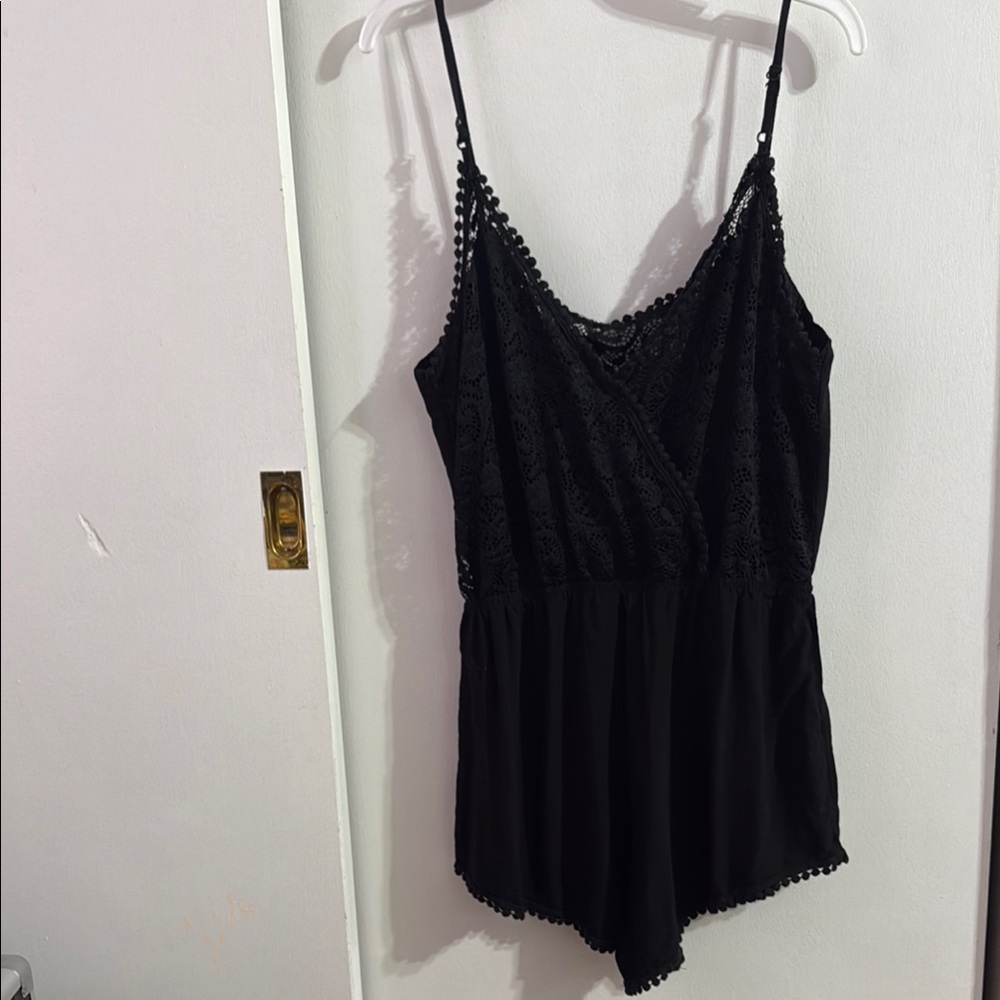 Chic Black Lace Romper